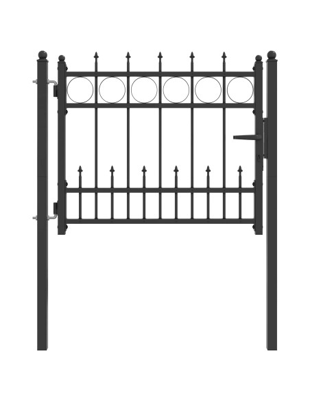 Cancello per recinzione HORST 100 x 75 cm Metallo Nero