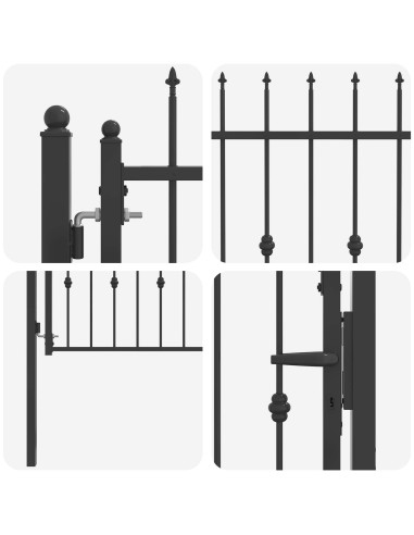 Cancello per recinzione HORST 100 x 75 cm Metallo Nero