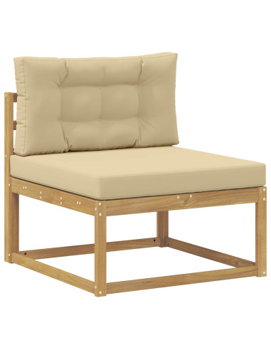 Set di divani da esterno con cuscino 10 pcs Bianco e Beige