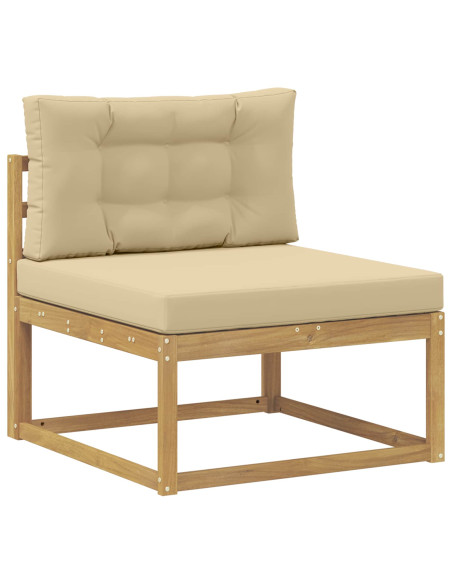 Set di divani da esterno con cuscino 10 pcs Bianco e Beige
