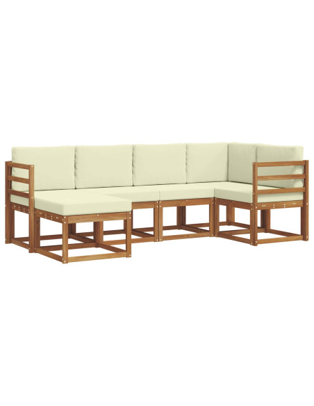 Set di divani con cuscino 6 pcs Naturale e Crema
