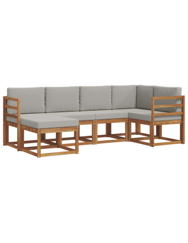 Set di divani con cuscino 6 pcs Grigio Naturale e Chiaro