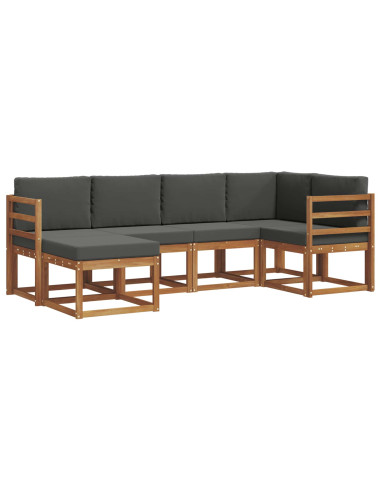 Set di divani con cuscino 6 pcs Naturale e Antracite