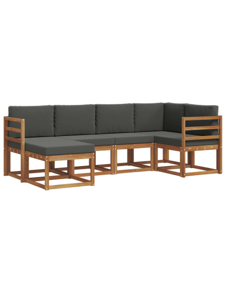 Set di divani con cuscino 6 pcs Naturale e Antracite