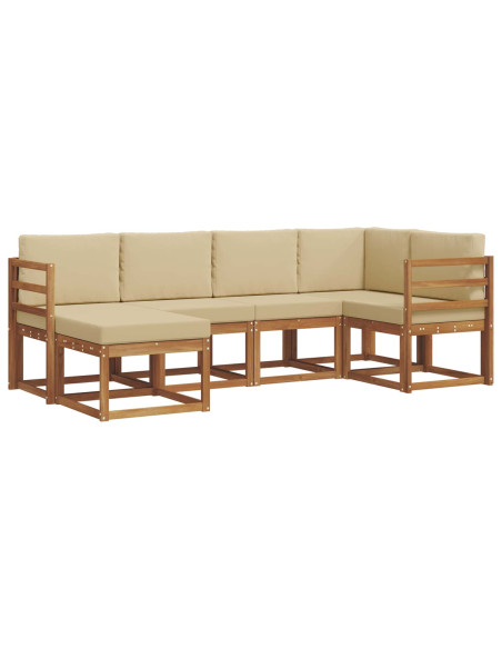 Set di divani con cuscino 6 pcs Naturale e Beige