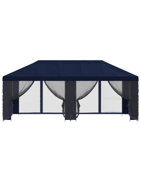 Gazebo con pareti laterali 6 x 3 m Blu Poliestere e Acciaio 190