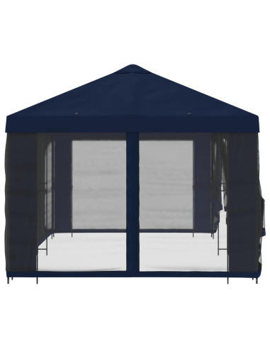 Gazebo con pareti laterali 6 x 3 m Blu Poliestere e Acciaio 190
