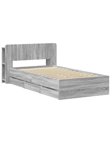 Telaio del letto con storage Sonoma grigio 80 x 200 cm