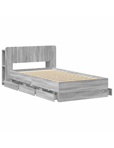 Telaio del letto con storage Sonoma grigio 80 x 200 cm