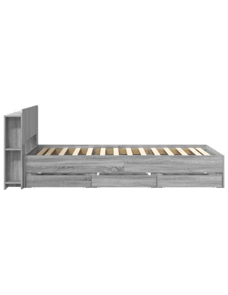Telaio del letto con storage Sonoma grigio 80 x 200 cm