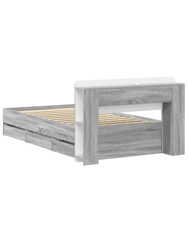 Telaio del letto con storage Sonoma grigio 80 x 200 cm