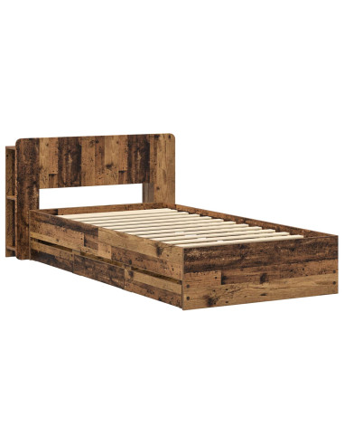 Telaio del letto con storage Legno antico 80 x 200 cm