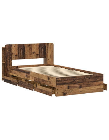Telaio del letto con storage Legno antico 80 x 200 cm