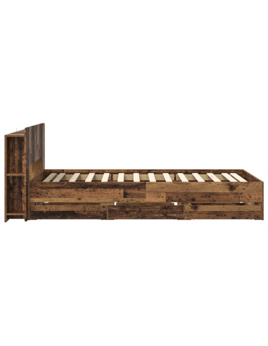 Telaio del letto con storage Legno antico 80 x 200 cm