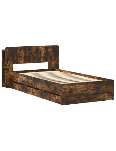 Telaio del letto con storage Rovere Fumo 80 x 200 cm