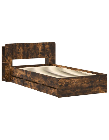 Telaio del letto con storage Rovere Fumo 80 x 200 cm