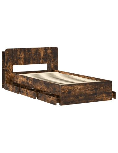 Telaio del letto con storage Rovere Fumo 80 x 200 cm