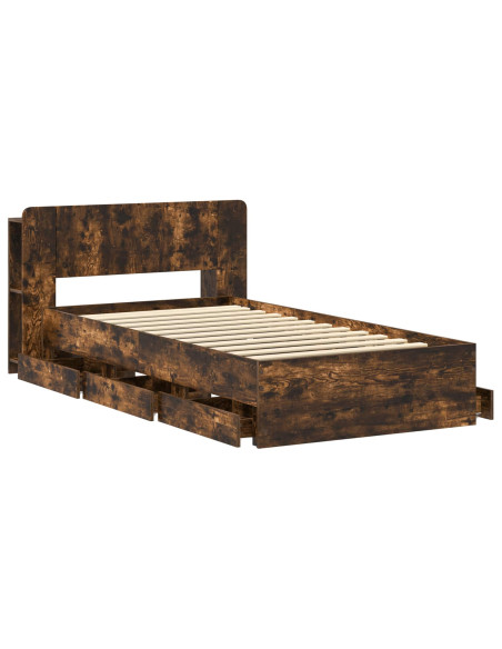 Telaio del letto con storage Rovere Fumo 80 x 200 cm