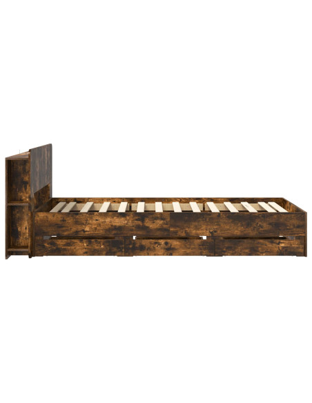 Telaio del letto con storage Rovere Fumo 80 x 200 cm