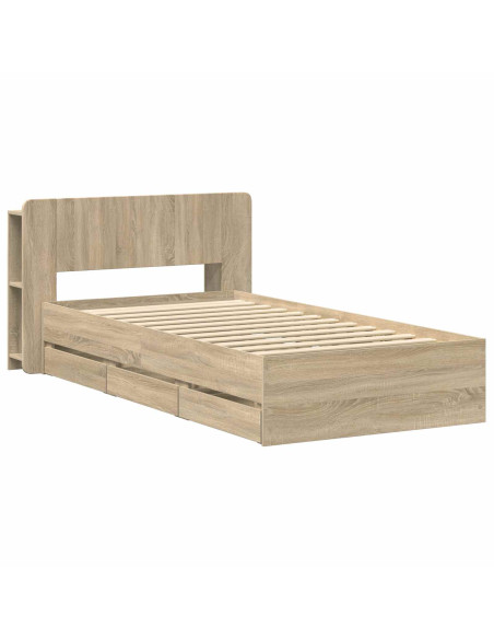 Telaio del letto con storage Rovere Sonoma 80 x 200 cm