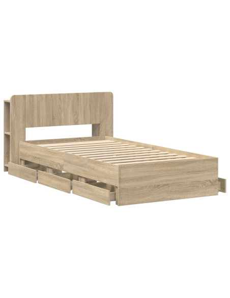 Telaio del letto con storage Rovere Sonoma 80 x 200 cm