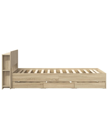 Telaio del letto con storage Rovere Sonoma 80 x 200 cm