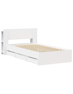 Telaio del letto con storage con cassetto Bianco 80 x 200 cm 2