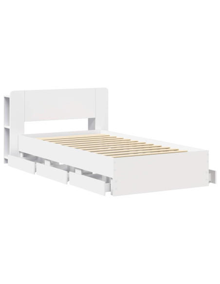 Telaio del letto con storage con cassetto Bianco 80 x 200 cm