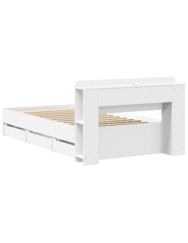 Telaio del letto con storage con cassetto Bianco 80 x 200 cm