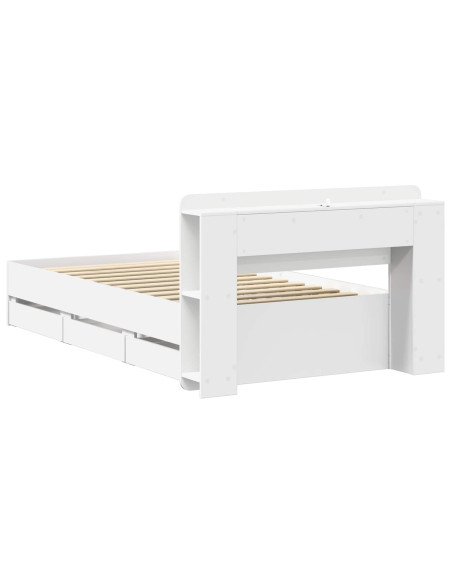 Telaio del letto con storage con cassetto Bianco 80 x 200 cm