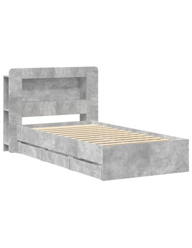 Telaio del letto con storage Grigio Cemento 80 x 200 cm