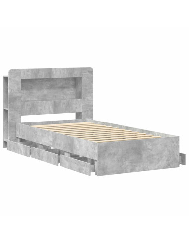 Telaio del letto con storage Grigio Cemento 80 x 200 cm