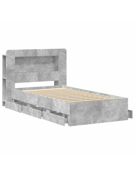 Telaio del letto con storage Grigio Cemento 80 x 200 cm