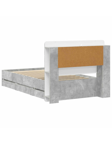 Telaio del letto con storage Grigio Cemento 80 x 200 cm