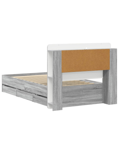 Telaio del letto con storage Sonoma grigio 80 x 200 cm