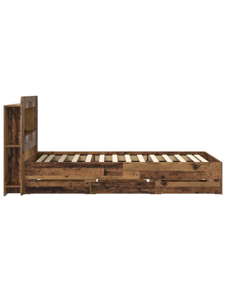 Telaio del letto con storage Legno antico 80 x 200 cm