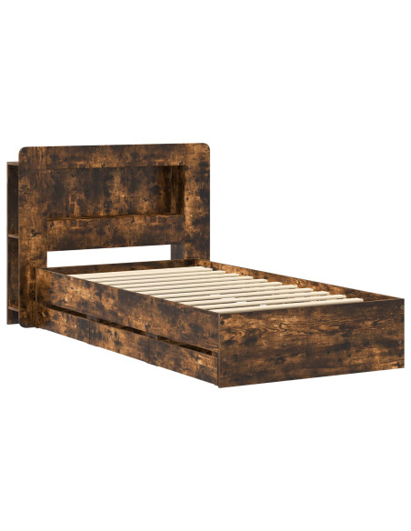 Telaio del letto con storage Rovere Fumo 80 x 200 cm