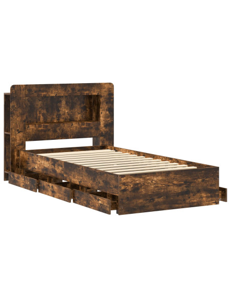 Telaio del letto con storage Rovere Fumo 80 x 200 cm
