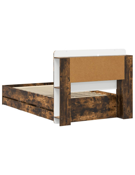 Telaio del letto con storage Rovere Fumo 80 x 200 cm