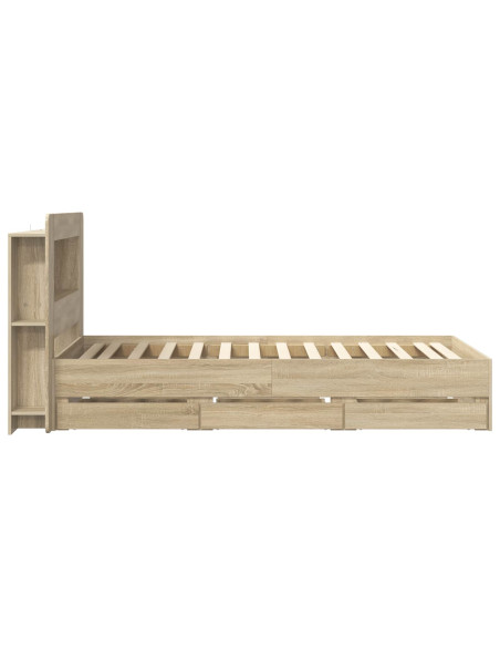 Telaio del letto con storage Rovere Sonoma 80 x 200 cm