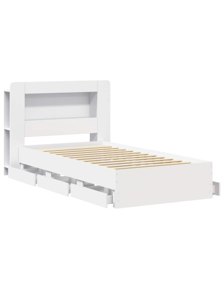 Telaio del letto con storage con cassetto Bianco 80 x 200 cm