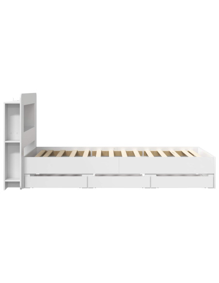 Telaio del letto con storage con cassetto Bianco 80 x 200 cm