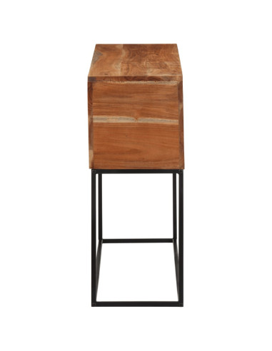 Tavolo Consolle 110x30x75cm in Legno Massello di Acacia e Ferro