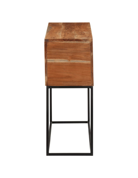Tavolo Consolle 110x30x75cm in Legno Massello di Acacia e Ferro