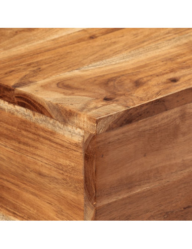 Tavolo Consolle 110x30x75cm in Legno Massello di Acacia e Ferro