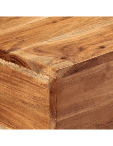 Tavolo Consolle 110x30x75cm in Legno Massello di Acacia e Ferro