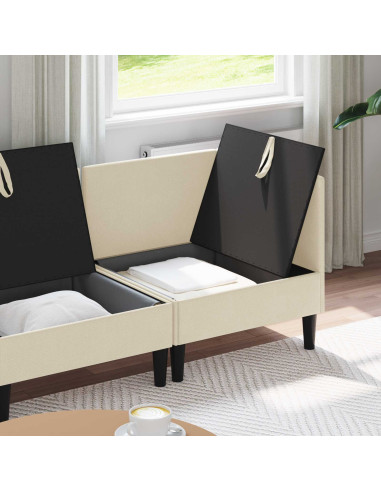 Set di mobili per il soggiorno 3 pcs Crema Tessuto