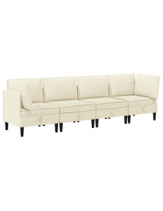 Set di mobili per il soggiorno 4 pcs Crema Tessuto 2