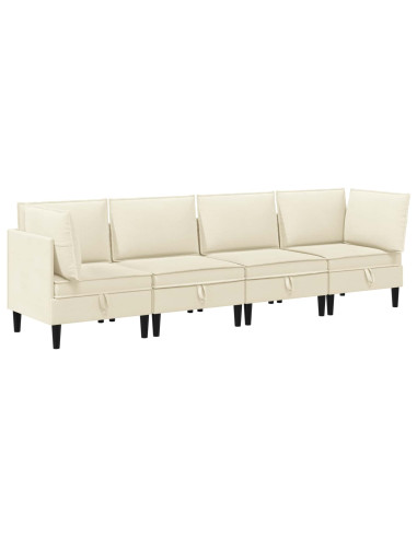 Set di mobili per il soggiorno 4 pcs Crema Tessuto