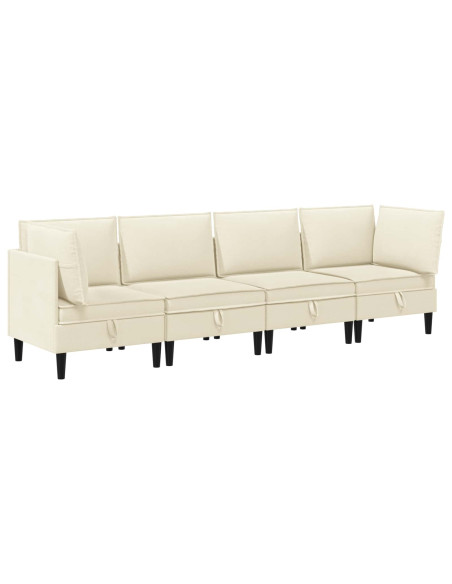 Set di mobili per il soggiorno 4 pcs Crema Tessuto